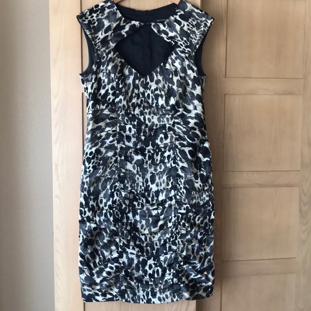 Nanette Lepore 100% Silk Leopard Print Sleeveless Cocktail Dress Size 12🇺🇸